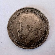 Nice 1916 King George V Great Britain Silver Threepence Three Pence 3P 