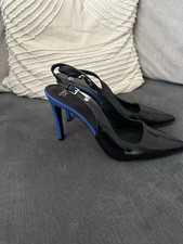 Versace Jeans black & blue heels shoes - size 40 6.5Uk wedding party 