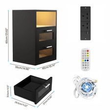LED Bedside Table With
