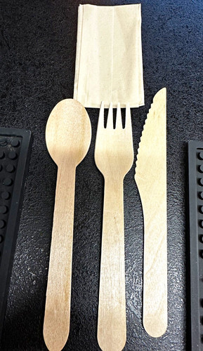 Disposable wooden cutlery - 10,