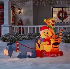 7.5' LED EEYORE PULLING WINNIE