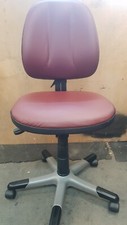 RH Activ 3 Chair Claret Leather Computer Office Task Logic Posture No Arms Red
