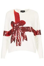 TOPSHOP Cream Red Sequin