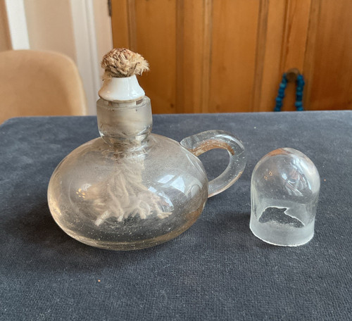 Antique glass spirit lamp - spirit,