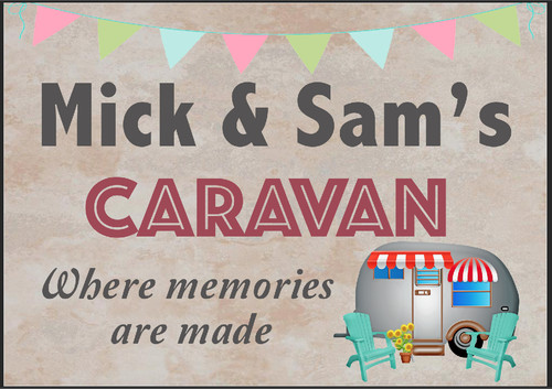 Personalised caravan metal - personalised,