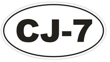 CJ-7 Oval Bumper Sticker or