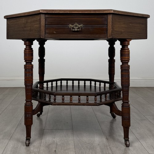 Antique mahogany octagonal - mahogany,