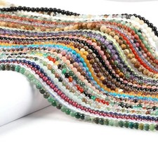 4mm Natural Gemstone Round Beads - Semi Precious Healing Crystals - Per Strand