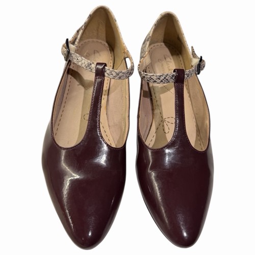 Clarks burgundy patent leather - burgundy,