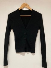 Uniqlo 100% Extra Fine Merino Ribbed Black Cardigan, S