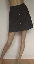 Suede Look Mini Skirt Size 8 By Divided NWOT Black Press Stud Fastening Front