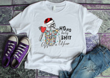 Ho Ho holy rude offensive Christmas t shirt ladies xmas top women's festive tee
