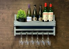 Wine Shelf Rack Rustic Grey