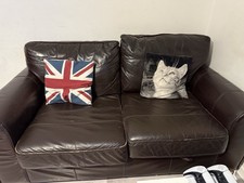 Next Brown Italian Leather Two 2 Seater Sofa / Couch / Arm Chair / Living Room