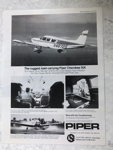 1972 vintage aircraft advert - vintage,
