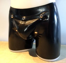 MENS RUBBER COD PIECE SHORTS