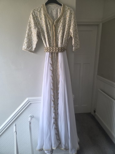 White gold lace moroccan - gold,