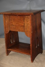Antique Victorian Oak Arts And Crafts Writing Bureau, Table, Secretaire Desk