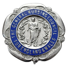 The General Nursing Council For England & Wales 1950 Nurses Enamel Brooch Badge