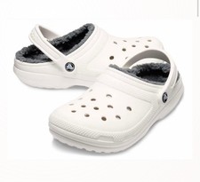 crocs fleece lined white