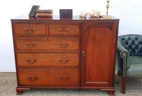 Antique mahogany chest of - an,