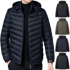 Mens Winter Warm Lightweight Quilted Parka  Jacket Padded Bubble Puffer Coat