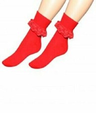 LADIES FRILLY ANKLE LACE SOCKS RETRO SCHOOL TRAINER GIRLS LACE SOCKS