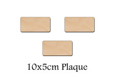 Wooden rectangle shape - wooden, 10x5cm