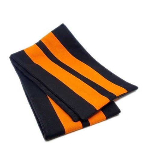 Black orange stripe college - black,
