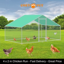 Chicken Run 4 x 2 m 25mm & 32mm Cozy Pet Hens Dogs Poultry Rabbit Ducks Coop