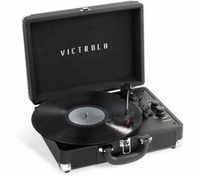 Victrola Bluetooth Portable Suitcase Record Player with 3-Speed Turntable -...