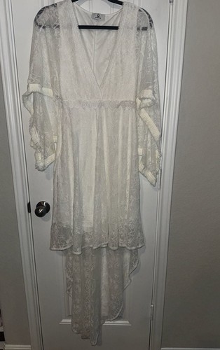Maroths white lace high low - maroths,
