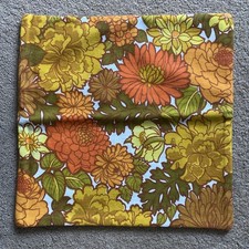 Handmade Vintage 1970s Floral Fabric Cushion Cover / Unused 