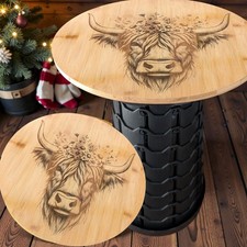 Side Table Highland Cow