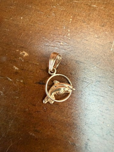 Vintage 9ct gold dolphin charm - dolphin,