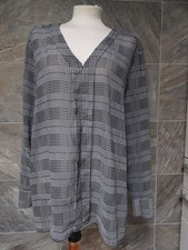 LADIES TOP SIZE 16 BY NEXT BLACK WHITE DOGTOOTH PATTERN SHIRT TOP