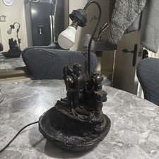 Widdop Bingham Fountain Lamp Nude Lovers Figurine Table Lamp Glass Shade Retro