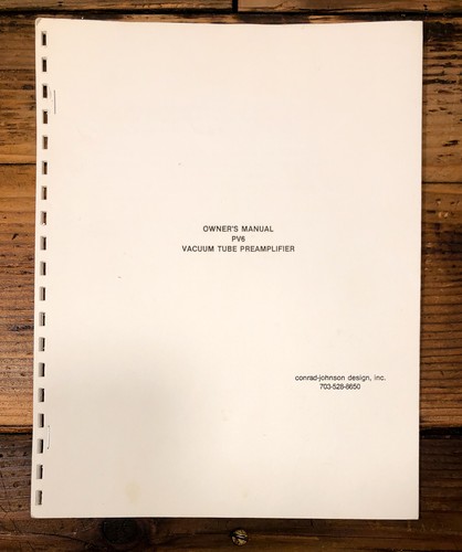 Conrad johnson pv6 preamp - conrad,