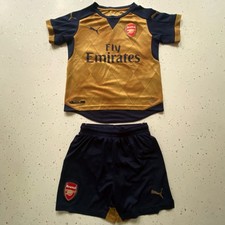 Arsenal Football Kit Age 7-8 Yrs Kids 2015/2016 Puma Away Shirt & Shorts