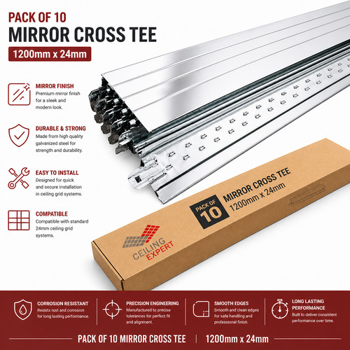 10x mirror chrome cross tee - 10x,