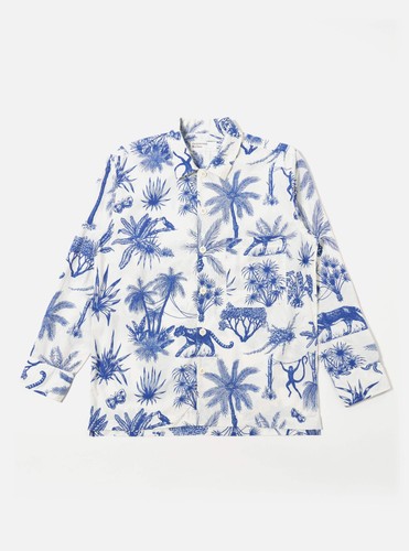 White jungle toile poplin - white,