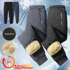 Men Fleece Lined Trousers Joggers Elasticated Cuffed Jogging Bottoms Track Pants
