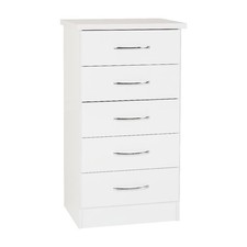 Nevada White Gloss 5 Drawer