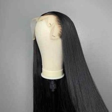 Heat resistant Synthetic hair Glueless Lace front wigs Straight Black Free part