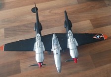 Model P38 J Lightning WW2 Fighter Plastic Plane Assembled Incomplete 