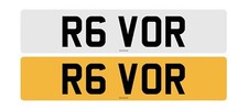 PRIVATE NUMBER PLATE R6 VOR / ROVER / MOTORHOME V6 V8 V-TWINN PART EX WELCOME