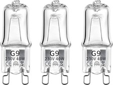 MSC 3 x 40w G9 Halogen Oven Bulbs Suitable for Oven, g9 Bulb. Dimmable & Compat