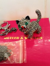 ** SALE** Butler and Wilson Full Bodied Jointed Articulated Cat Necklace/Keyring