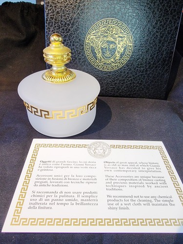 Versace gold plated opaque jar - versace,