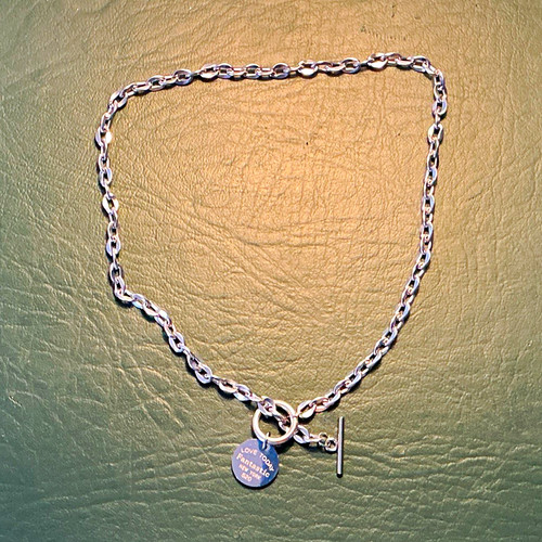 Silver metal rolo chain - silver,